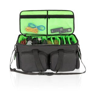 SAVIOUR DJ Cable File Bag with Detachable Padded Bottom and Adjustable Dividers,